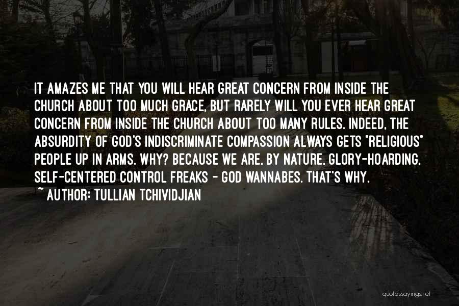 Tullian Tchividjian Quotes: It Amazes Me That You Will Hear Great Concern From Inside The Church About Too Much Grace, But Rarely Will