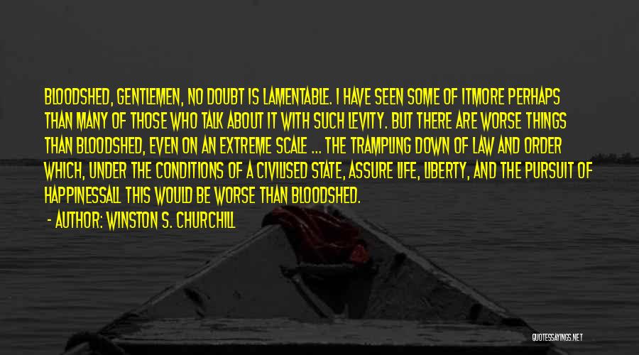 Winston S. Churchill Quotes: Bloodshed, Gentlemen, No Doubt Is Lamentable. I Have Seen Some Of Itmore Perhaps Than Many Of Those Who Talk About