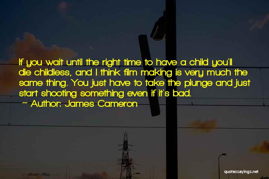 James Cameron Quotes: If You Wait Until The Right Time To Have A Child You'll Die Childless, And I Think Film Making Is