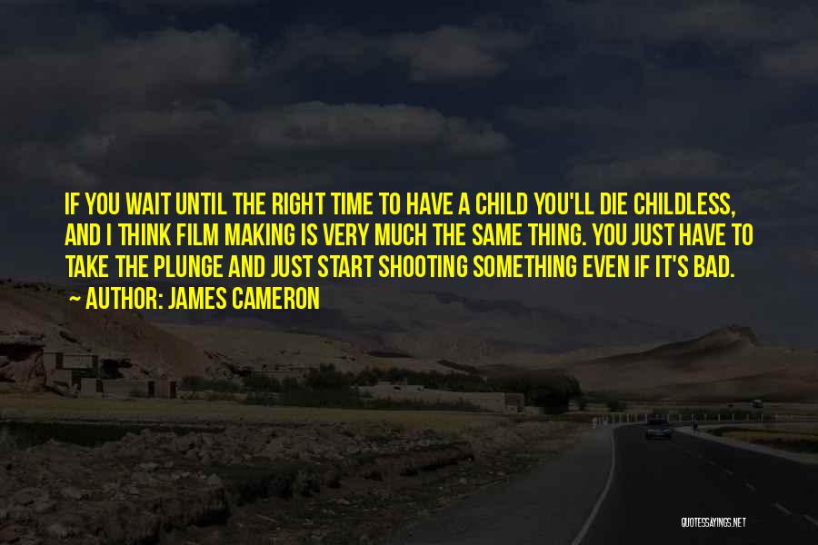 James Cameron Quotes: If You Wait Until The Right Time To Have A Child You'll Die Childless, And I Think Film Making Is