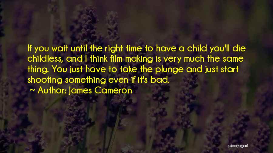 James Cameron Quotes: If You Wait Until The Right Time To Have A Child You'll Die Childless, And I Think Film Making Is