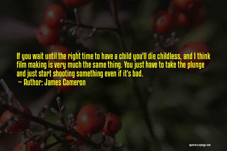 James Cameron Quotes: If You Wait Until The Right Time To Have A Child You'll Die Childless, And I Think Film Making Is