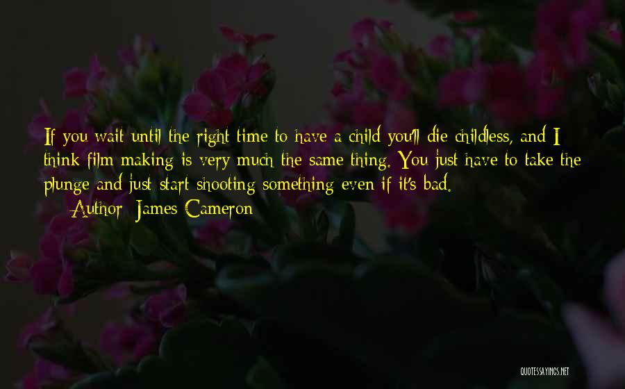 James Cameron Quotes: If You Wait Until The Right Time To Have A Child You'll Die Childless, And I Think Film Making Is