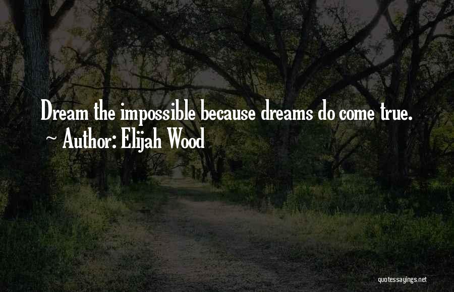 Elijah Wood Quotes: Dream The Impossible Because Dreams Do Come True.