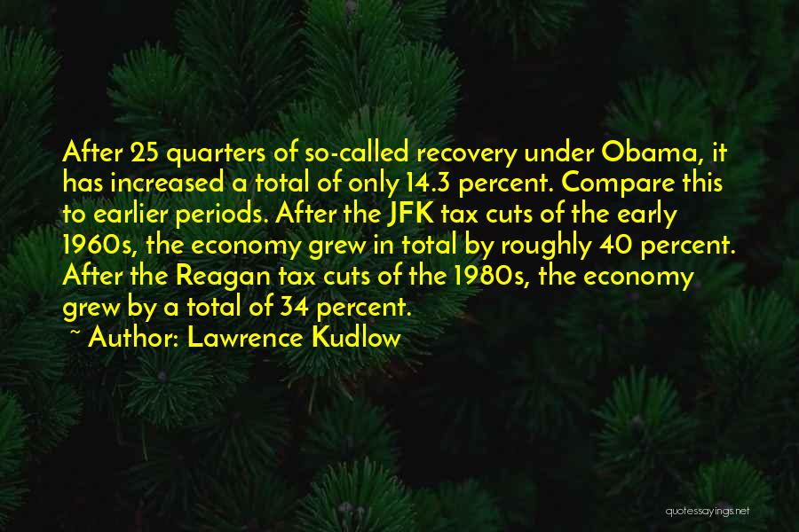 Lawrence Kudlow Quotes: After 25 Quarters Of So-called Recovery Under Obama, It Has Increased A Total Of Only 14.3 Percent. Compare This To