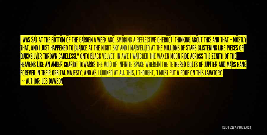 Les Dawson Quotes: I Was Sat At The Bottom Of The Garden A Week Ago, Smoking A Reflective Cheroot, Thinking About This And