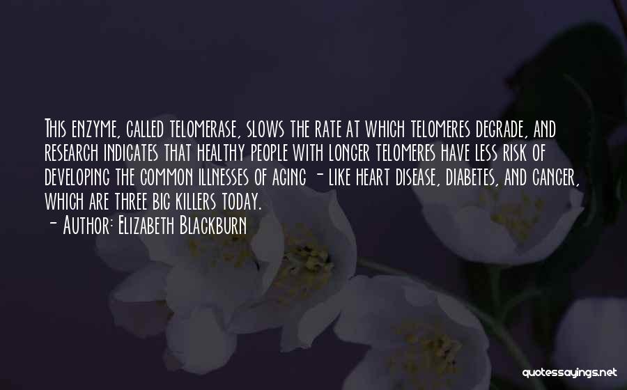 Elizabeth Blackburn Quotes: This Enzyme, Called Telomerase, Slows The Rate At Which Telomeres Degrade, And Research Indicates That Healthy People With Longer Telomeres