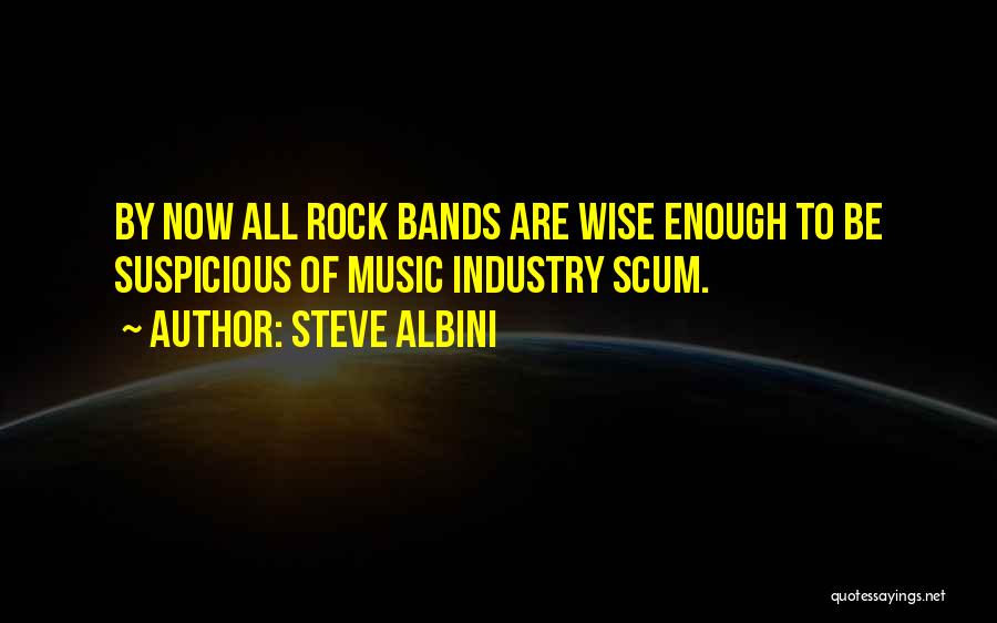 Steve Albini Quotes: By Now All Rock Bands Are Wise Enough To Be Suspicious Of Music Industry Scum.