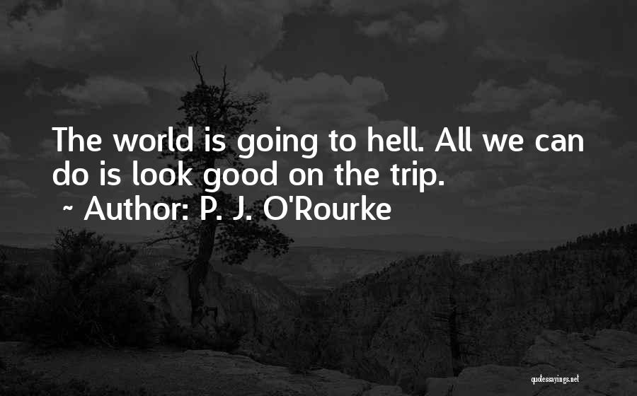 P. J. O'Rourke Quotes: The World Is Going To Hell. All We Can Do Is Look Good On The Trip.