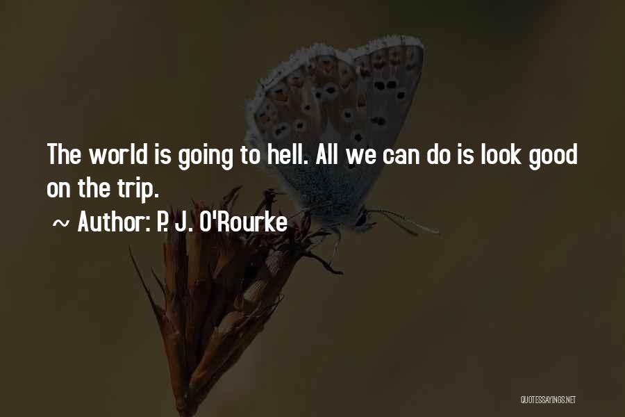 P. J. O'Rourke Quotes: The World Is Going To Hell. All We Can Do Is Look Good On The Trip.