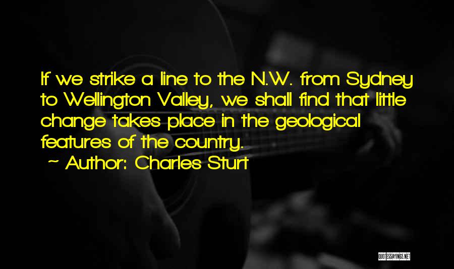 Charles Sturt Quotes: If We Strike A Line To The N.w. From Sydney To Wellington Valley, We Shall Find That Little Change Takes