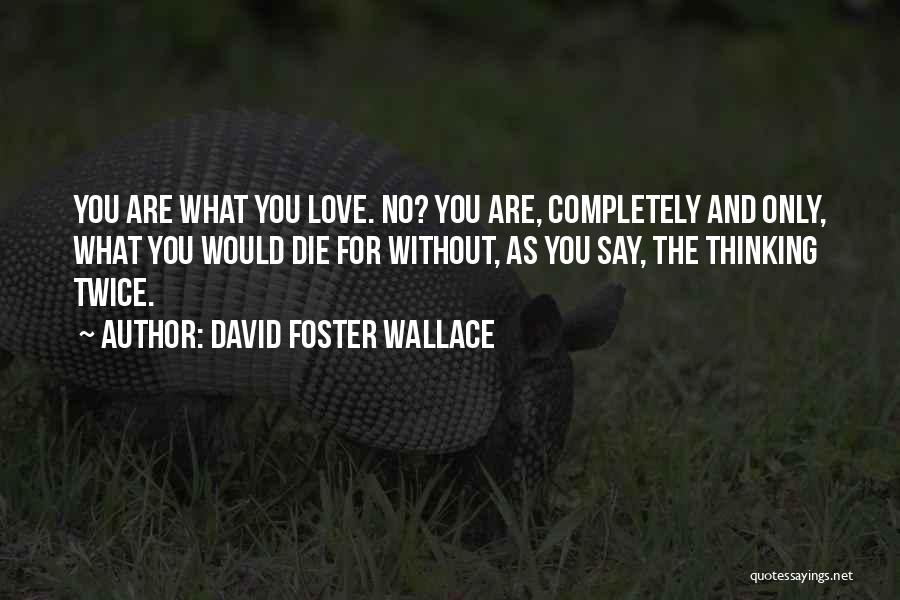 David Foster Wallace Quotes: You Are What You Love. No? You Are, Completely And Only, What You Would Die For Without, As You Say,