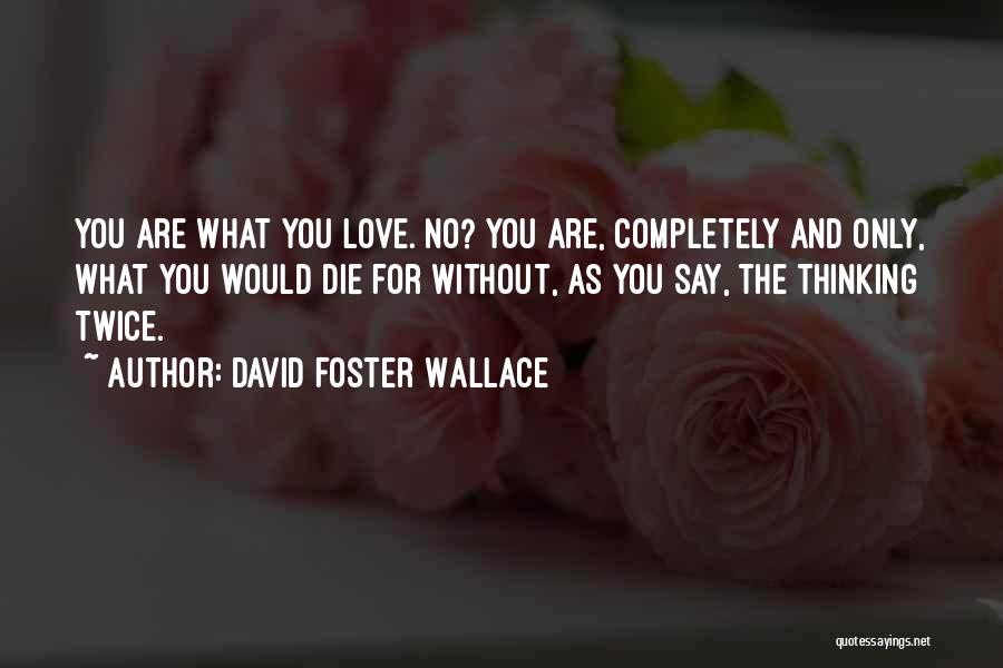 David Foster Wallace Quotes: You Are What You Love. No? You Are, Completely And Only, What You Would Die For Without, As You Say,