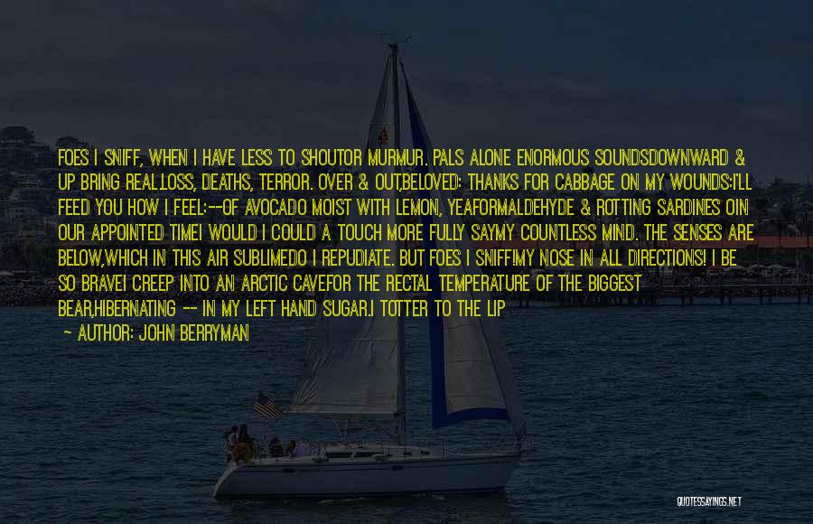 John Berryman Quotes: Foes I Sniff, When I Have Less To Shoutor Murmur. Pals Alone Enormous Soundsdownward & Up Bring Real.loss, Deaths, Terror.