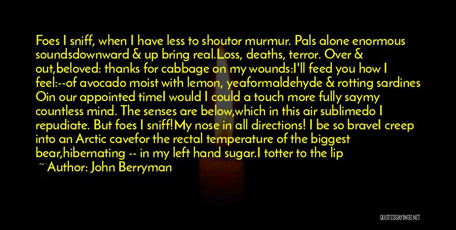 John Berryman Quotes: Foes I Sniff, When I Have Less To Shoutor Murmur. Pals Alone Enormous Soundsdownward & Up Bring Real.loss, Deaths, Terror.