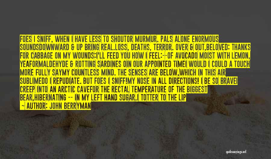 John Berryman Quotes: Foes I Sniff, When I Have Less To Shoutor Murmur. Pals Alone Enormous Soundsdownward & Up Bring Real.loss, Deaths, Terror.