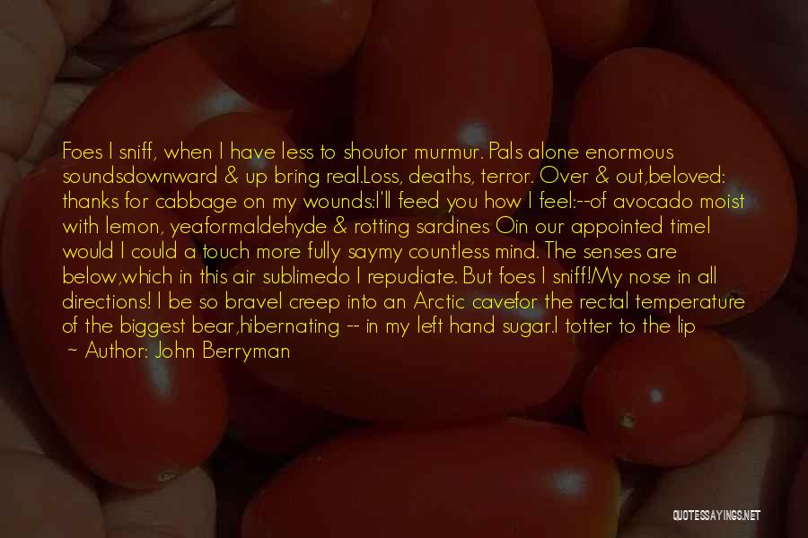 John Berryman Quotes: Foes I Sniff, When I Have Less To Shoutor Murmur. Pals Alone Enormous Soundsdownward & Up Bring Real.loss, Deaths, Terror.