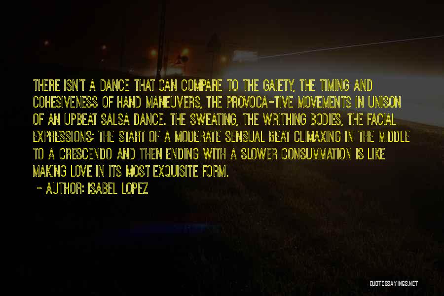 Isabel Lopez Quotes: There Isn't A Dance That Can Compare To The Gaiety, The Timing And Cohesiveness Of Hand Maneuvers, The Provoca-tive Movements