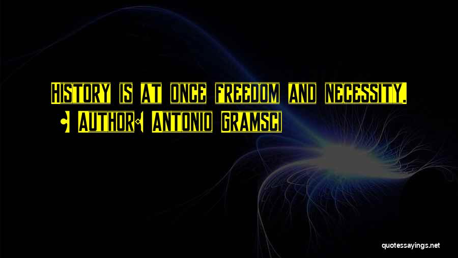 Antonio Gramsci Quotes: History Is At Once Freedom And Necessity.