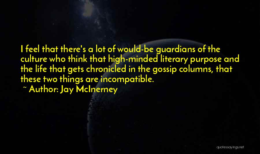 Jay McInerney Quotes: I Feel That There's A Lot Of Would-be Guardians Of The Culture Who Think That High-minded Literary Purpose And The