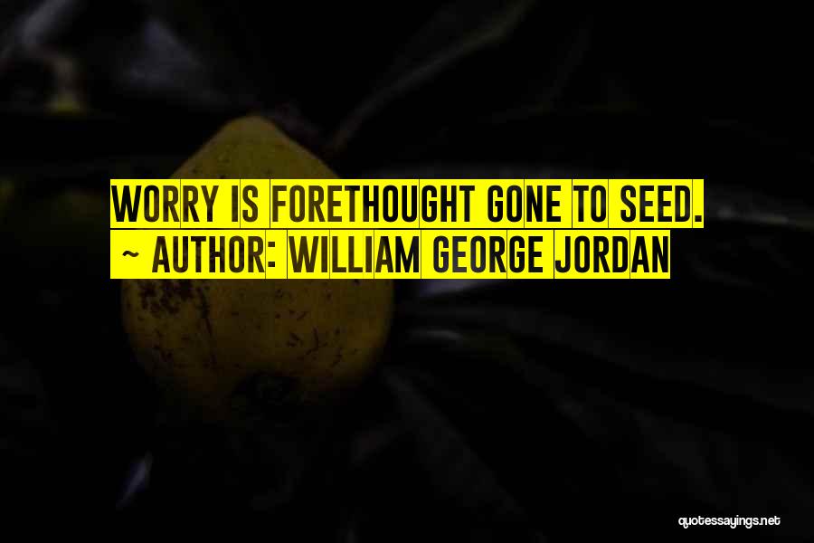 William George Jordan Quotes: Worry Is Forethought Gone To Seed.