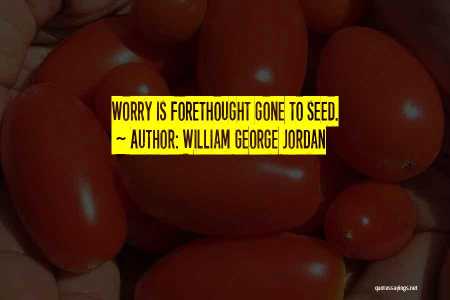 William George Jordan Quotes: Worry Is Forethought Gone To Seed.