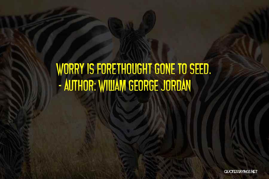William George Jordan Quotes: Worry Is Forethought Gone To Seed.