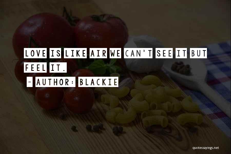 Blackie Quotes: Love Is Like Air We Can't See It But Feel It.