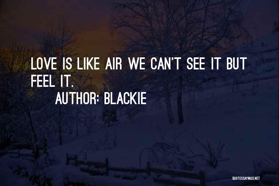 Blackie Quotes: Love Is Like Air We Can't See It But Feel It.