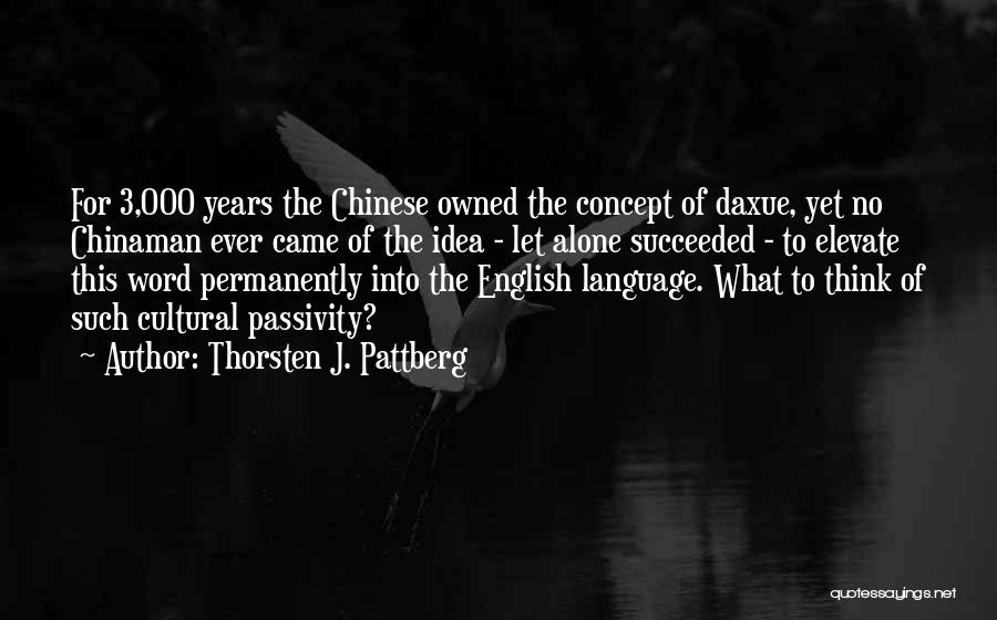 Thorsten J. Pattberg Quotes: For 3,000 Years The Chinese Owned The Concept Of Daxue, Yet No Chinaman Ever Came Of The Idea - Let