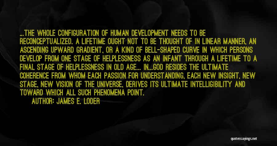 James E. Loder Quotes: ...the Whole Configuration Of Human Development Needs To Be Reconceptualized. A Lifetime Ought Not To Be Thought Of In Linear