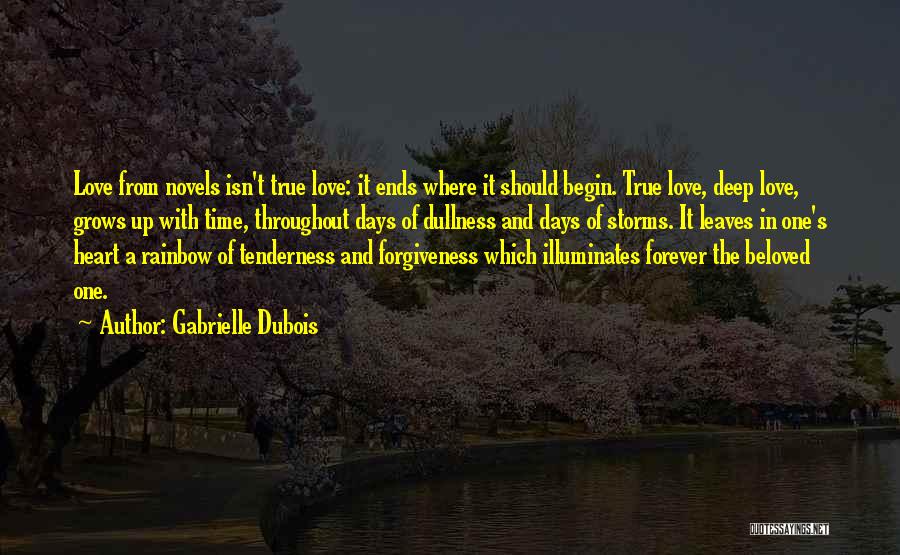 Gabrielle Dubois Quotes: Love From Novels Isn't True Love: It Ends Where It Should Begin. True Love, Deep Love, Grows Up With Time,