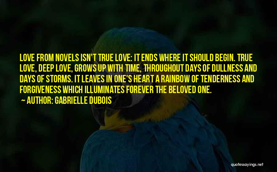 Gabrielle Dubois Quotes: Love From Novels Isn't True Love: It Ends Where It Should Begin. True Love, Deep Love, Grows Up With Time,