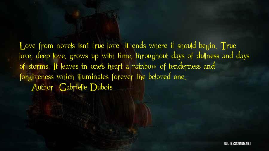 Gabrielle Dubois Quotes: Love From Novels Isn't True Love: It Ends Where It Should Begin. True Love, Deep Love, Grows Up With Time,