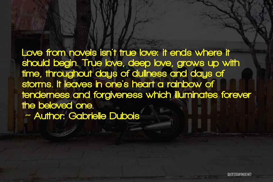 Gabrielle Dubois Quotes: Love From Novels Isn't True Love: It Ends Where It Should Begin. True Love, Deep Love, Grows Up With Time,