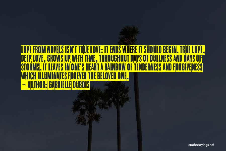 Gabrielle Dubois Quotes: Love From Novels Isn't True Love: It Ends Where It Should Begin. True Love, Deep Love, Grows Up With Time,