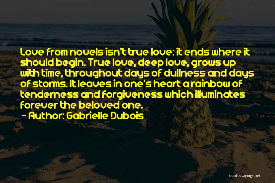 Gabrielle Dubois Quotes: Love From Novels Isn't True Love: It Ends Where It Should Begin. True Love, Deep Love, Grows Up With Time,