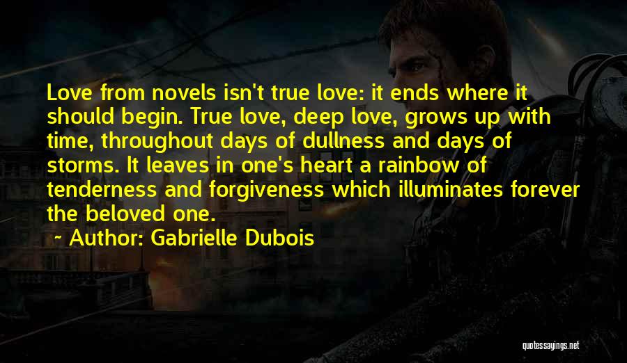 Gabrielle Dubois Quotes: Love From Novels Isn't True Love: It Ends Where It Should Begin. True Love, Deep Love, Grows Up With Time,