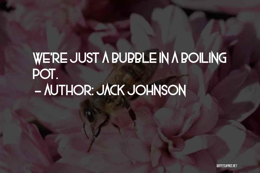 Jack Johnson Quotes: We're Just A Bubble In A Boiling Pot.