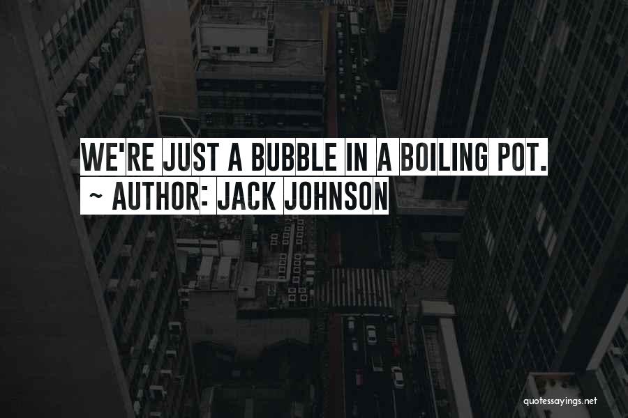 Jack Johnson Quotes: We're Just A Bubble In A Boiling Pot.