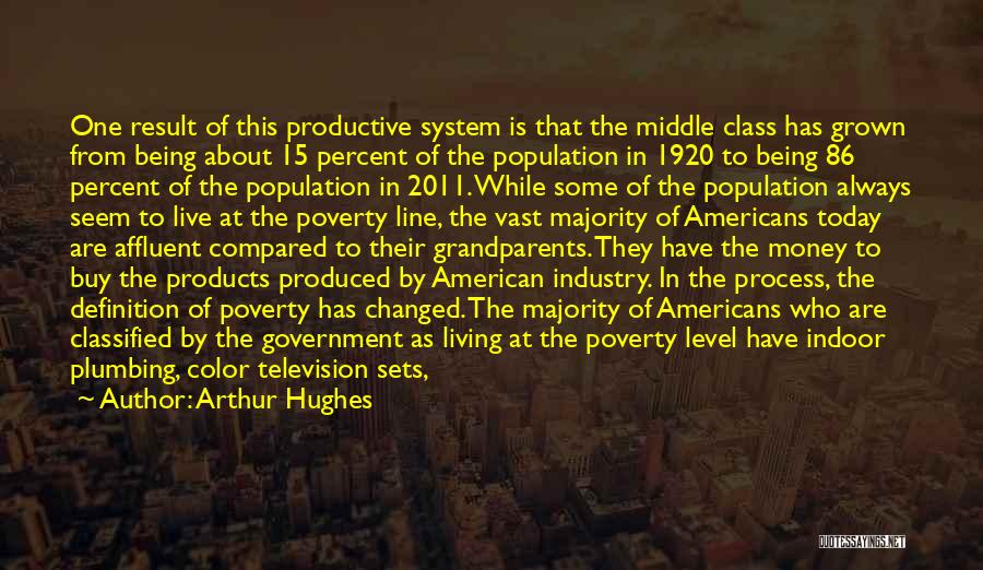 Arthur Hughes Quotes: One Result Of This Productive System Is That The Middle Class Has Grown From Being About 15 Percent Of The