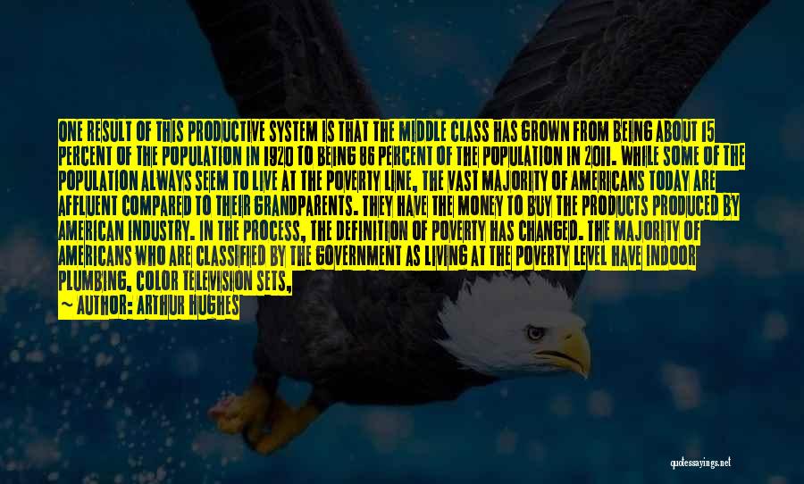 Arthur Hughes Quotes: One Result Of This Productive System Is That The Middle Class Has Grown From Being About 15 Percent Of The