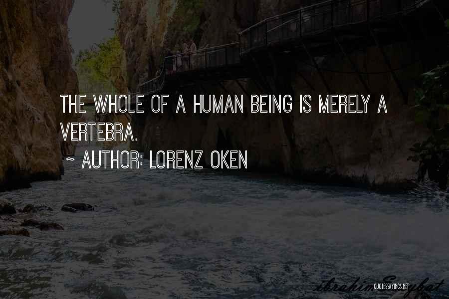 Lorenz Oken Quotes: The Whole Of A Human Being Is Merely A Vertebra.