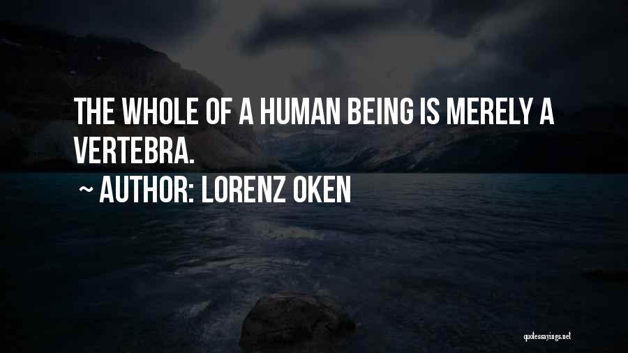 Lorenz Oken Quotes: The Whole Of A Human Being Is Merely A Vertebra.