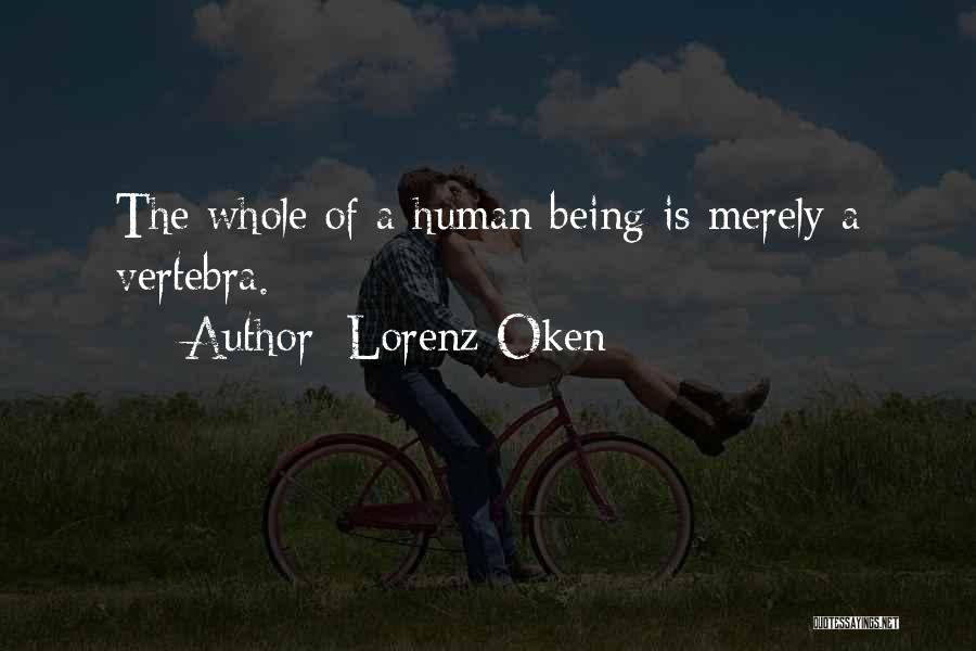 Lorenz Oken Quotes: The Whole Of A Human Being Is Merely A Vertebra.