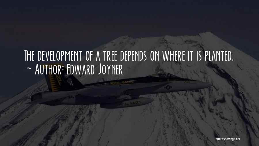 Edward Joyner Quotes: The Development Of A Tree Depends On Where It Is Planted.
