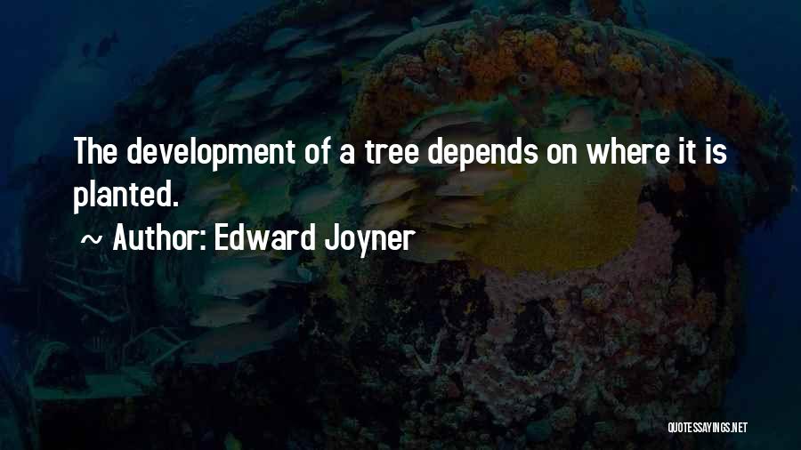 Edward Joyner Quotes: The Development Of A Tree Depends On Where It Is Planted.