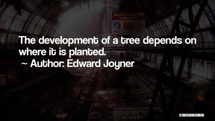 Edward Joyner Quotes: The Development Of A Tree Depends On Where It Is Planted.