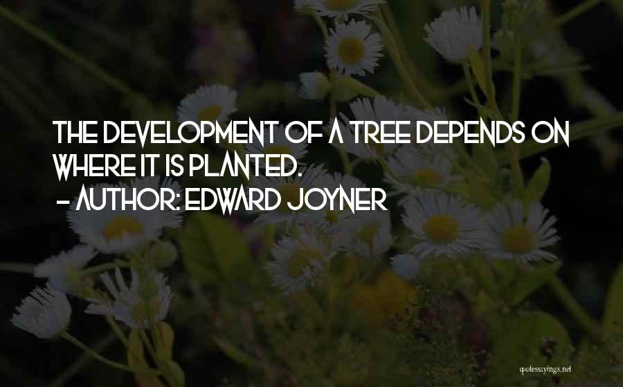 Edward Joyner Quotes: The Development Of A Tree Depends On Where It Is Planted.