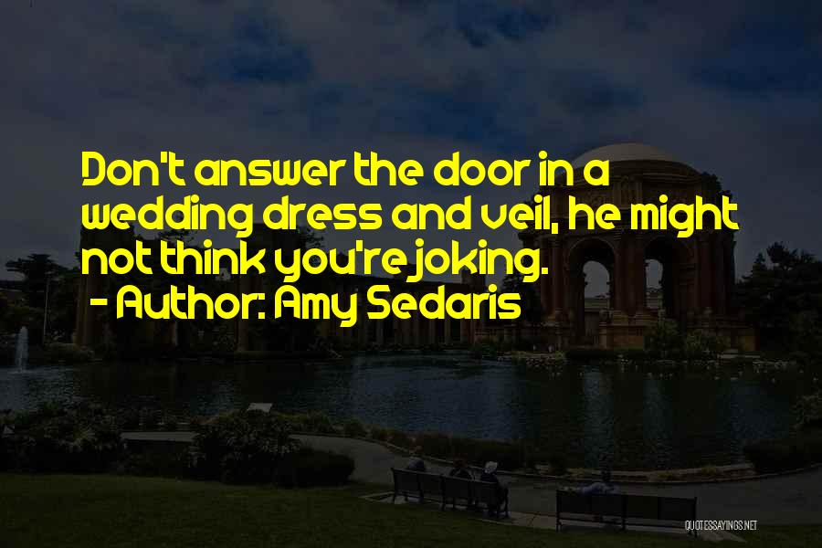 Amy Sedaris Quotes: Don't Answer The Door In A Wedding Dress And Veil, He Might Not Think You're Joking.